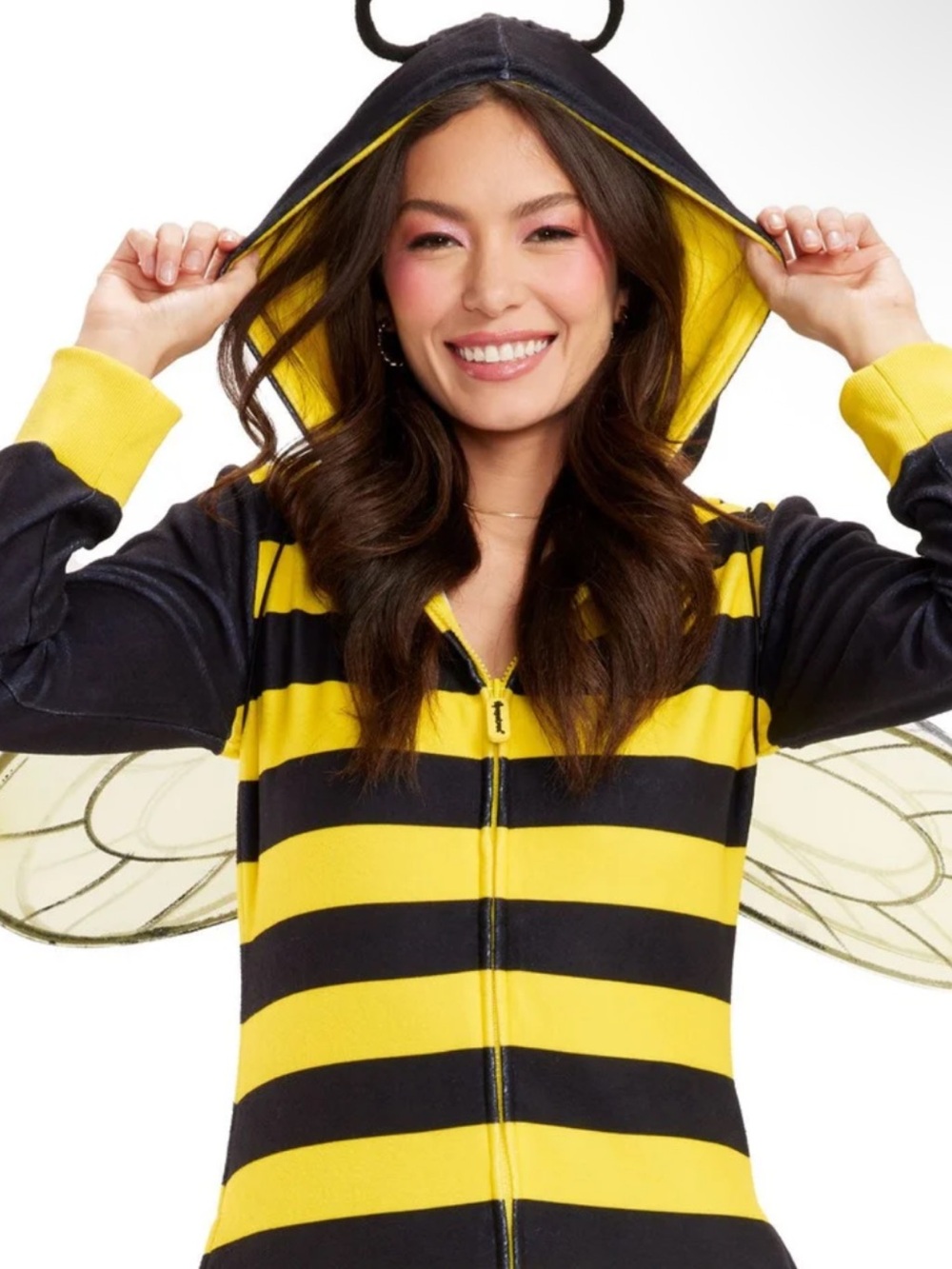 Tipsy Elves Bee Stripe Hooded Dress